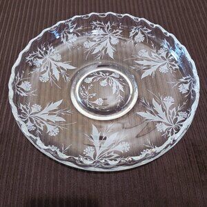 1949-1971 Fostoria Etched HEATHER Pattern Lily Pond Console Flared Bowl 11"